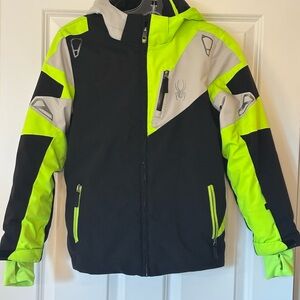Spyder Kids' Neon Green and Black Puffer Jacket